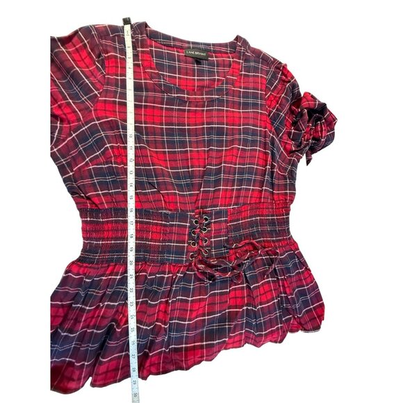 LANE BRYANT Red Navy Plaid Tunic Top - Size 20 - Picture 8 of 10